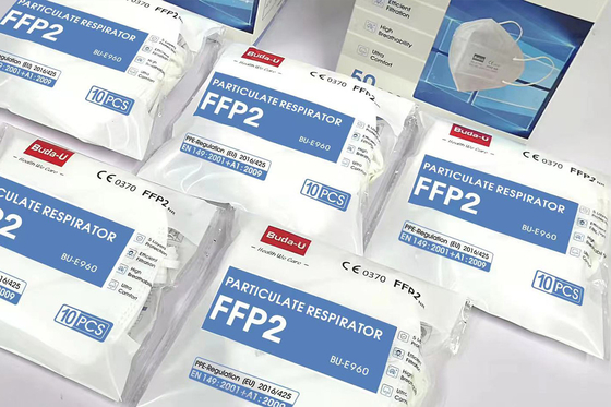 FFP2 μοριακή αναπνευστική συσκευή μασκών προσώπου, FFP2 που φιλτράρουν τη μισή μάσκα, 1 πακέτο ή πακέτο 50 PC το /Box PC 10 PC