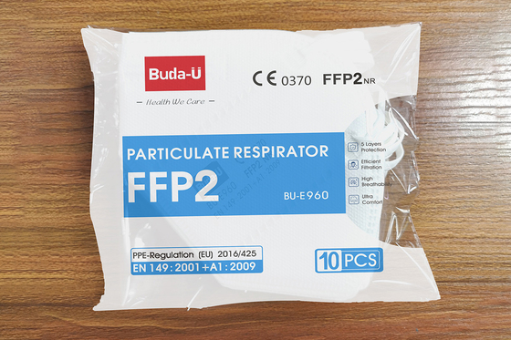 CE 0370 και μίας χρήσης μη υφανθείσα αναπνευστική συσκευή μασκών προσώπου FDA μοριακή, προστατευτική αναπνευστική συσκευή FFP2 με Earloops