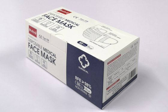 3 χειρουργικών μη υφανθεισών στρώματα μασκών προσώπου, προστατευτική μάσκα προσώπου με Earloops, πιστοποίηση CE FDA