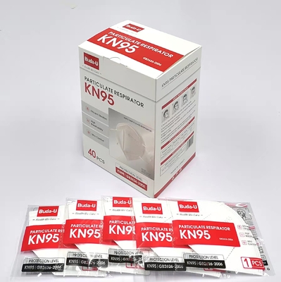 Δίπλωμα της υψηλής αποδοτικότητας διήθησης υφάσματος Meltblown αναπνευστικών συσκευών μασκών προσώπου Earloop KN95
