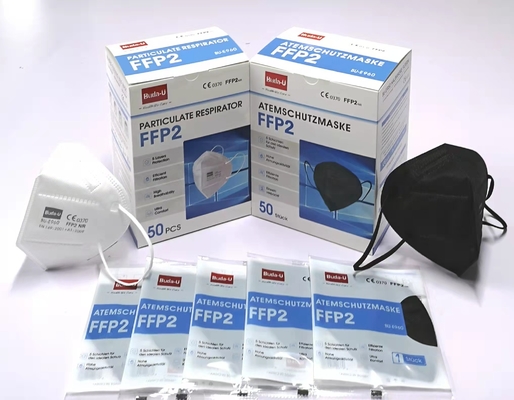 FFP2 μόριο που φιλτράρει τη μισή μάσκα, μάσκα αναπνευστικών συσκευών FFP2, πιστοποίηση CE 0370, μαύρο λευκό διαθέσιμο