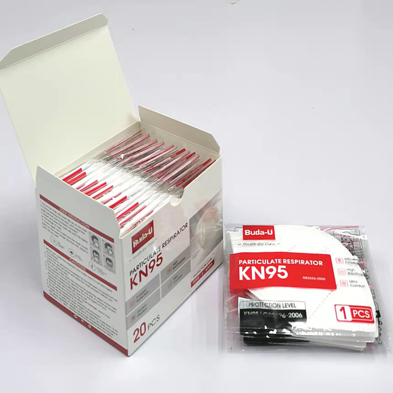 Earloop KN95 αναπνευστικών συσκευών προσώπου μεμονωμένη συσκευασία ποσοστού διήθησης μασκών υψηλή 95% 20Pcs