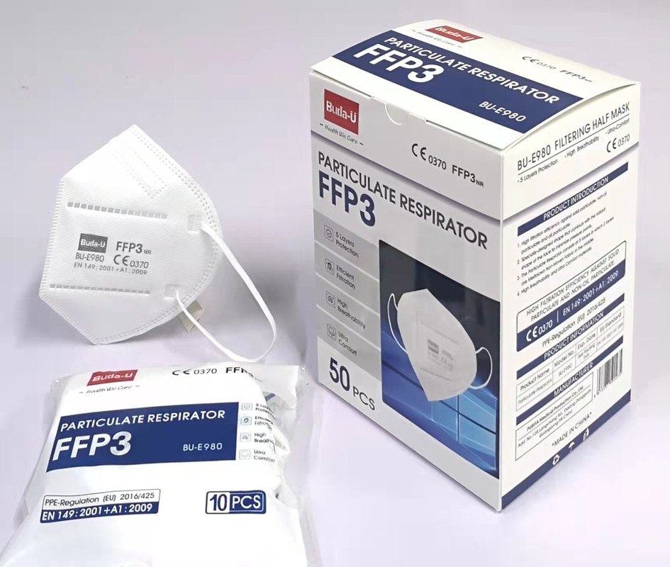 Προστατευτική μάσκα Earloops FFP3, μόρια που φιλτράρει τη μισή αναπνευστική συσκευή μασκών προσώπου, αποδοτικότητα διήθησης μασκών προσώπου FFP3 99%
