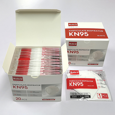 Λευκό που διπλώνει τη μισή συσκευασία μασκών προσώπου αναπνευστικών συσκευών KN95 μεμονωμένη αντι PM2.5