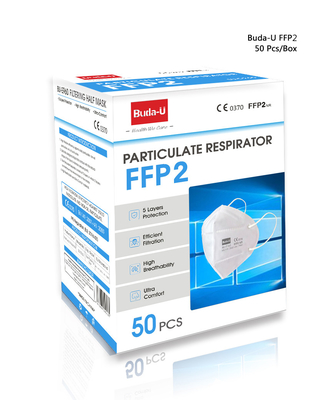 FFP2 μοριακή αναπνευστική συσκευή μασκών προσώπου, FFP2 που φιλτράρουν τη μισή μάσκα, 1 πακέτο ή πακέτο 50 PC το /Box PC 10 PC