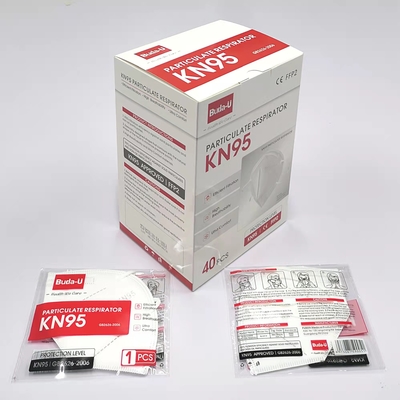 Ενιαίο πακέτο μοριακό FDA EUA 40Pcs/Box μασκών αναπνευστικών συσκευών μασκών προσώπου 5 στρώματος KN95