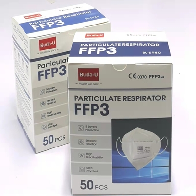 Μάσκα αναπνευστικών συσκευών FFP3 NR με την πιστοποίηση CE 0370, μάσκες σκόνης 5 στρωμάτων FFP3, αποδοτικότητα διήθησης 99%