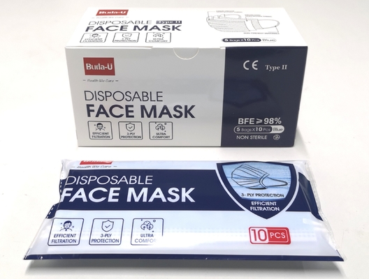 Μίας χρήσης Earloop μάσκα προσώπου ASTM 3PLY, ενήλικα προστατευτικά πρότυπα μασκών προσώπου ASTM, FDA που καταχωρείται