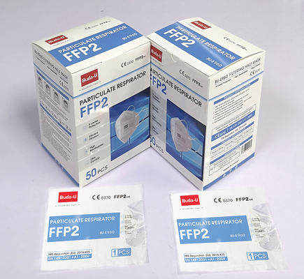 50pcs άσπρη μίας χρήσης μοριακή αναπνευστική συσκευή FFP2 για τους άνδρες και τις γυναίκες