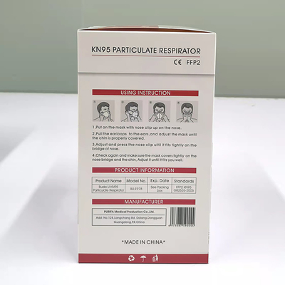Εγκεκριμένες EUA μάσκες GB2626-2019 τυποποιημένο άσπρο 40pcs αναπνευστικών συσκευών KN95